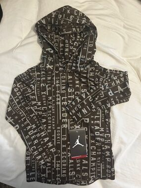 Jordan Brown Graphic Full-Zip Hoodie with Black Jumpman